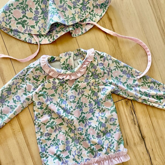 Ruffle Butts Bathing Suit and Sun Hat - Picture 3 of 7